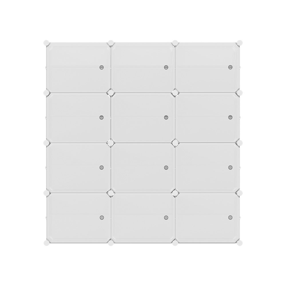 Artiss Shoe Rack DIY 12 Storage Cube Stackable White DIY-SHOE-12-WH