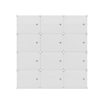 Artiss Shoe Rack DIY 12 Storage Cube Stackable White DIY-SHOE-12-WH