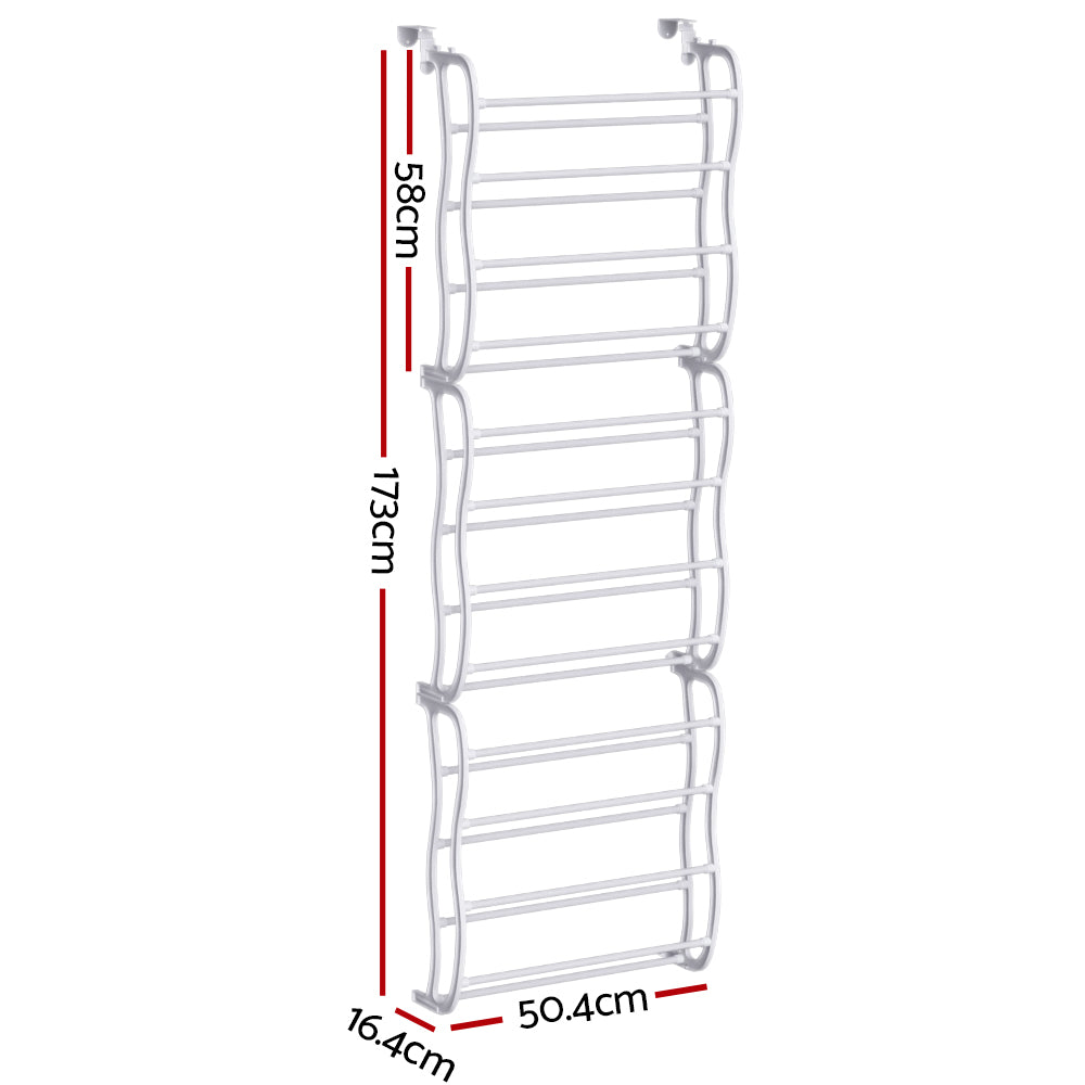 Artiss Shoe Rack Hanging Over Door Organiser 24 Pairs Eric DIY-SHOE-12T-WH