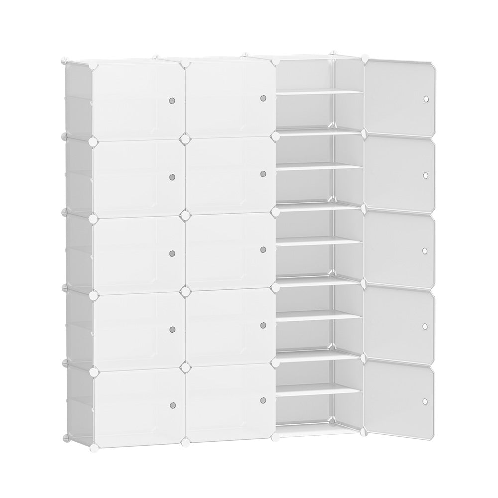 Artiss Shoe Rack Storage Cabinet DIY 15 Storage Cube Stackable White DIY-SHOE-15-WH
