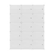 Artiss Shoe Rack Storage Cabinet DIY 15 Storage Cube Stackable White DIY-SHOE-15-WH
