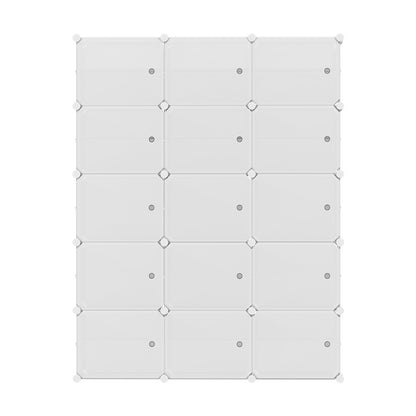 Artiss Shoe Rack Storage Cabinet DIY 15 Storage Cube Stackable White DIY-SHOE-15-WH