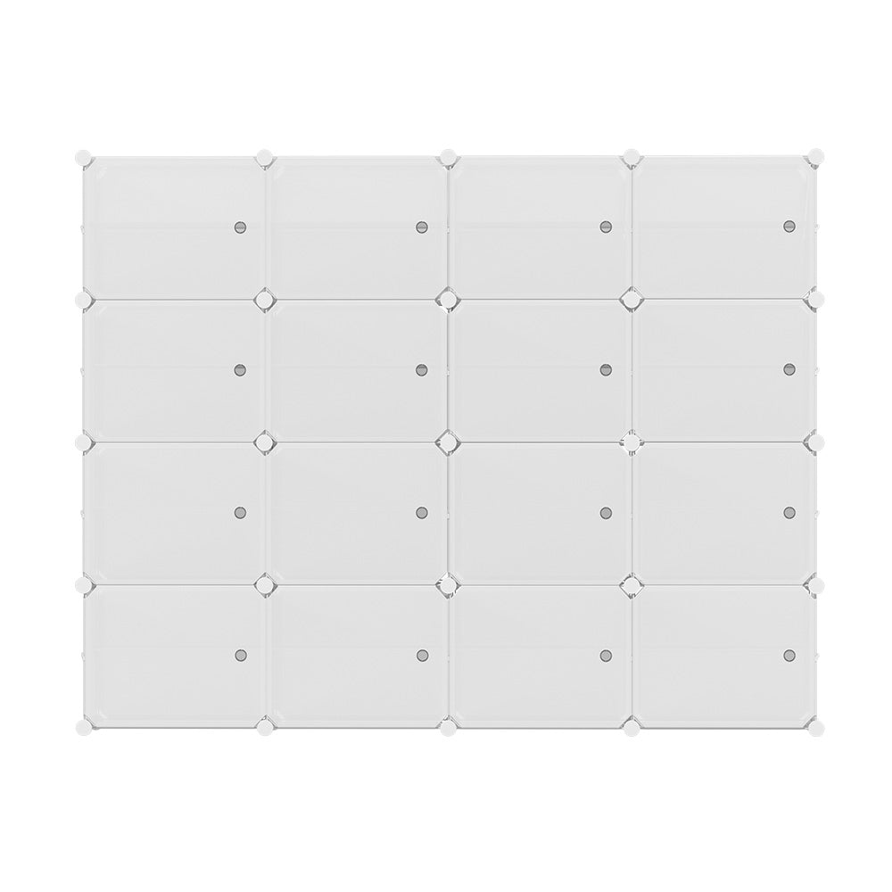 Artiss Shoe Rack DIY 16 Storage Cube Stackable White DIY-SHOE-16-WH