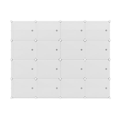 Artiss Shoe Rack DIY 16 Storage Cube Stackable White DIY-SHOE-16-WH