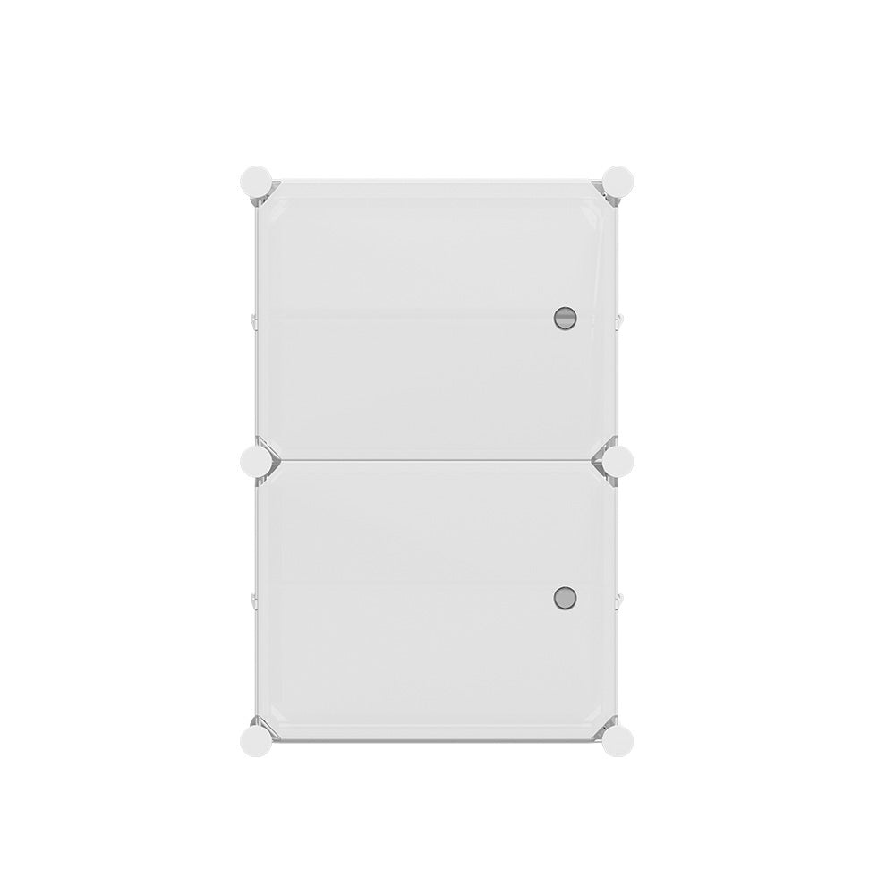 Artiss Shoe Rack DIY Set of 2 Storage Cube Stackable White DIY-SHOE-2-WH