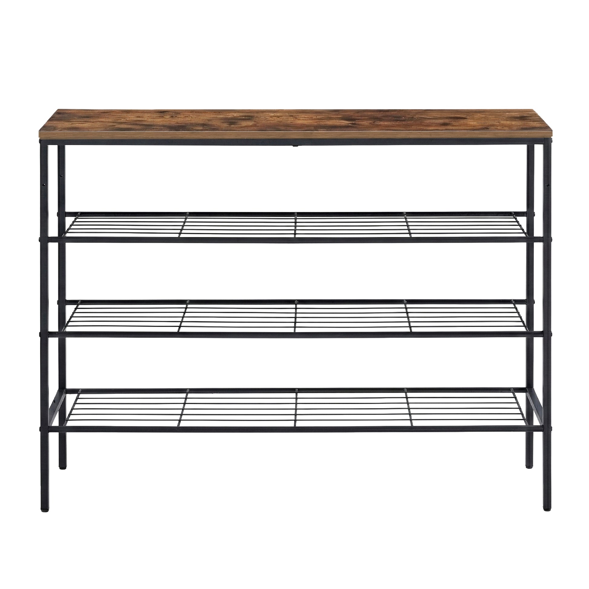 Artiss Shoe Rack 4 tier Storage Organiser Walnut DIY-SHOE-4T-BK