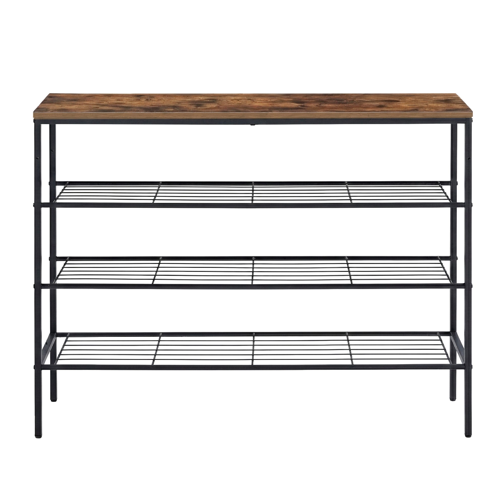 Artiss Shoe Rack 4 tier Storage Organiser Walnut DIY-SHOE-4T-BK