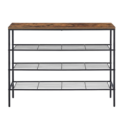 Artiss Shoe Rack 4 tier Storage Organiser Walnut DIY-SHOE-4T-BK