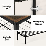 Artiss Shoe Rack 4 tier Storage Organiser Walnut DIY-SHOE-4T-BK