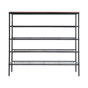 Artiss Shoe Rack 5-tier 25 Pairs Walnut Bob DIY-SHOE-5T-BK