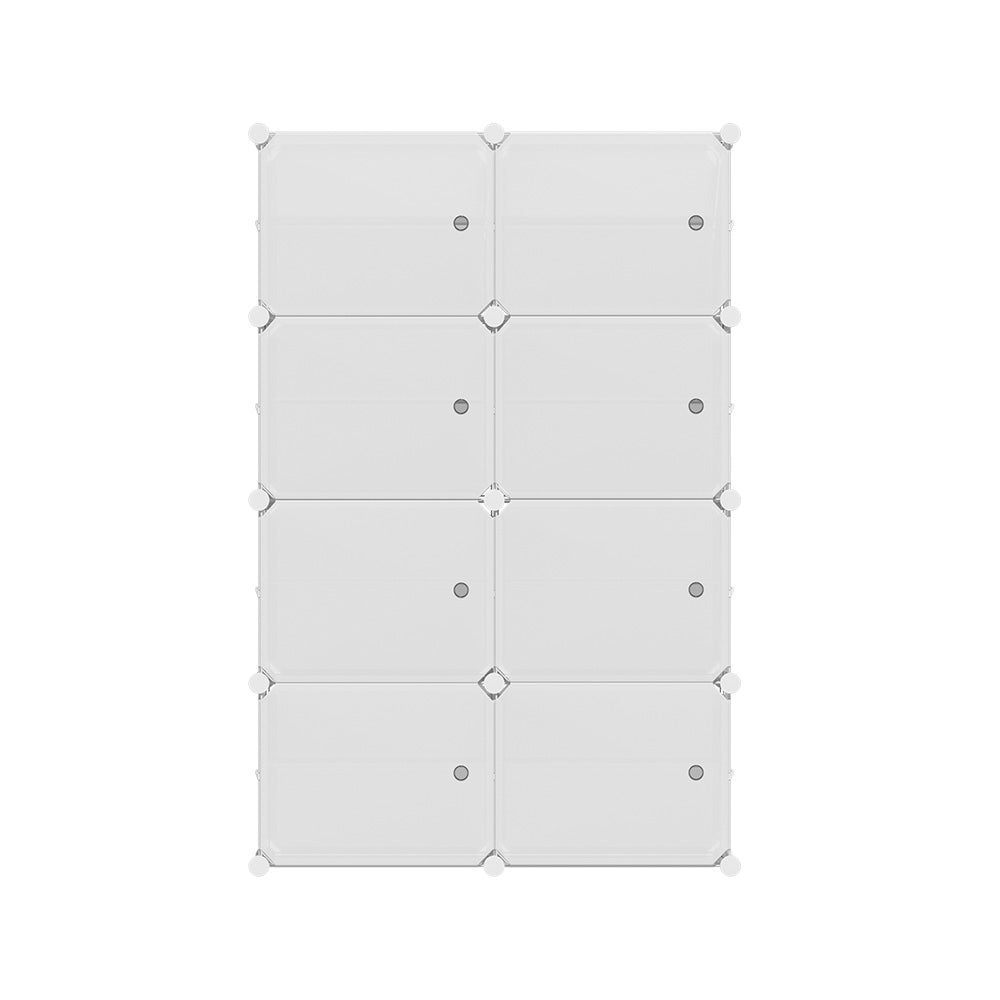 Artiss Shoe Box DIY Set of 8 Storage Cube Stackable White DIY-SHOE-8-WH