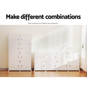 Artiss Shoe Box DIY Set of 8 Storage Cube Stackable White DIY-SHOE-8-WH