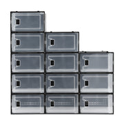 Artiss Shoe Storage Box DIY Set of 12 Stackable Black DIY-SHOE-BOX-12-BK