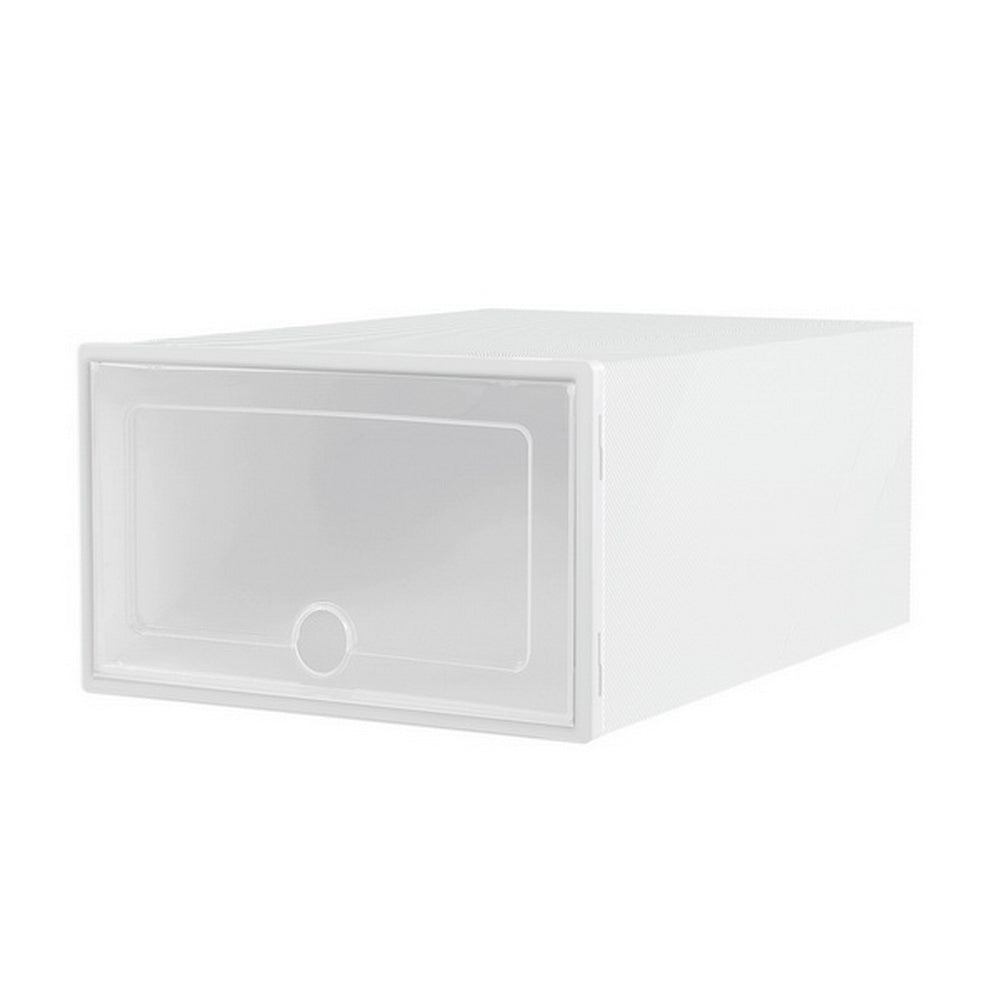 Artiss Shoe Box Rack DIY Set of 12 Stackable White Abel DIY-SHOE-BOX-12-WH