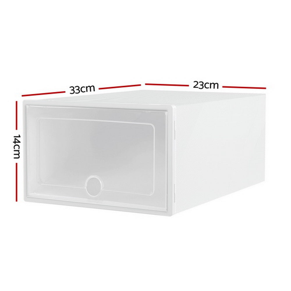 Artiss Shoe Box Rack DIY Set of 12 Stackable White Abel DIY-SHOE-BOX-12-WH