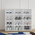 Artiss Shoe Box Rack DIY Set of 12 Stackable White Abel DIY-SHOE-BOX-12-WH