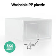 Artiss Shoe Box Rack DIY Set of 12 Stackable White Abel DIY-SHOE-BOX-12-WH