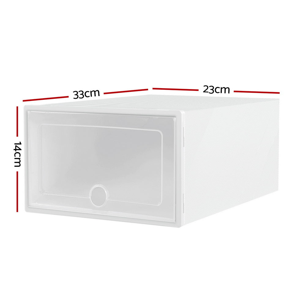Artiss Shoe Box Rack DIY Set of 24 Stackable White Abel DIY-SHOE-BOX-24-WH