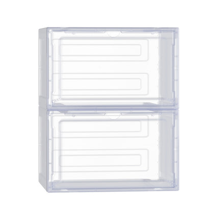 Artiss Shoe Box Rack DIY Set of 2 Stackable Magnetic Door DIY-SHOE-BOX-MG-2-WH