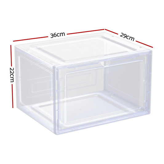 Artiss Shoe Box Rack DIY Set of 2 Stackable Magnetic Door DIY-SHOE-BOX-MG-2-WH