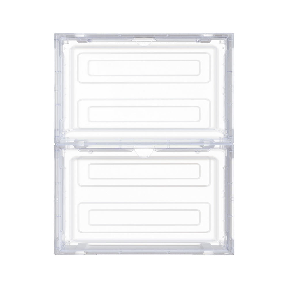Artiss Shoe Box Rack DIY Set of 2 Stackable Magnetic Door DIY-SHOE-BOX-MG-2-WH