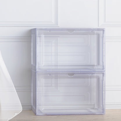 Artiss Shoe Box Rack DIY Set of 2 Stackable Magnetic Door DIY-SHOE-BOX-MG-2-WH