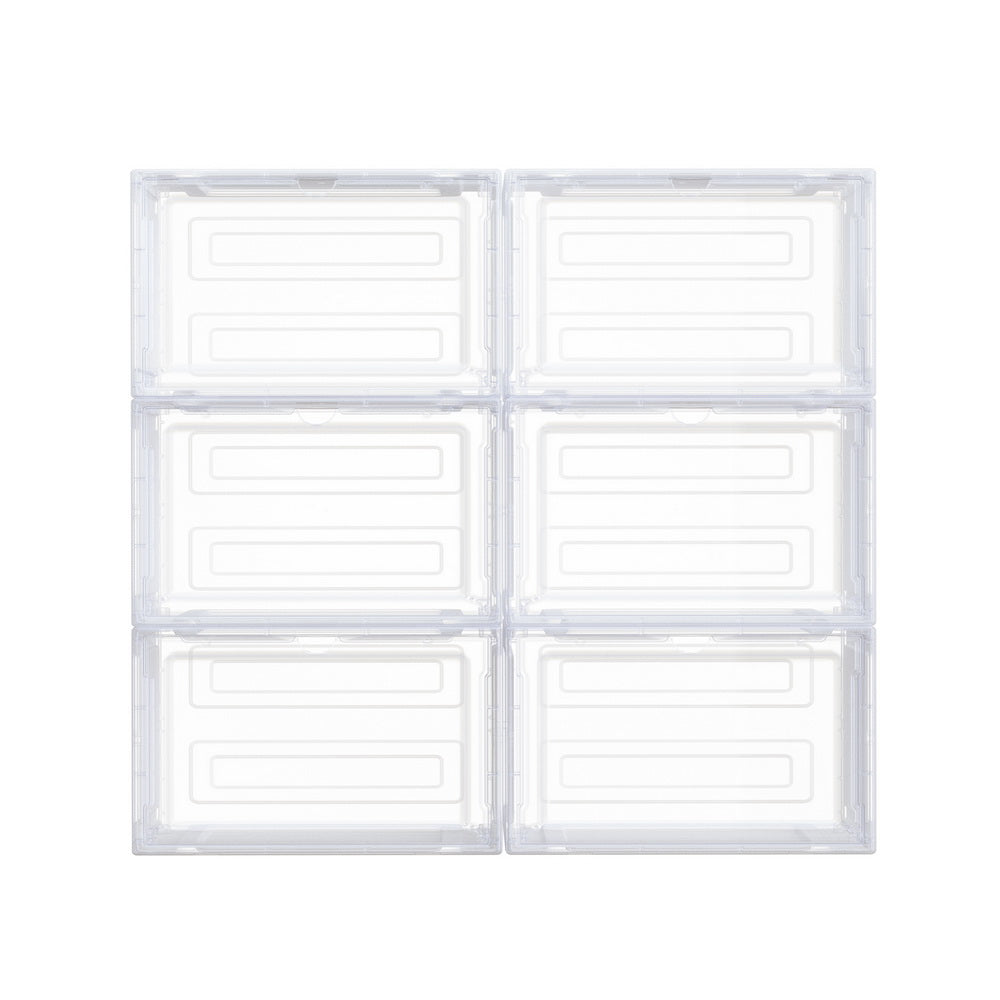 Artiss Shoe Box DIY Set of 6 Stackable Magnetic Door DIY-SHOE-BOX-MG-6-WH