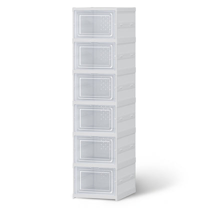 Artiss Foldable Shoe Rack Organizer 6 Tier Storage Shelf Hallway DIY-SHOE-FOLD01-WH