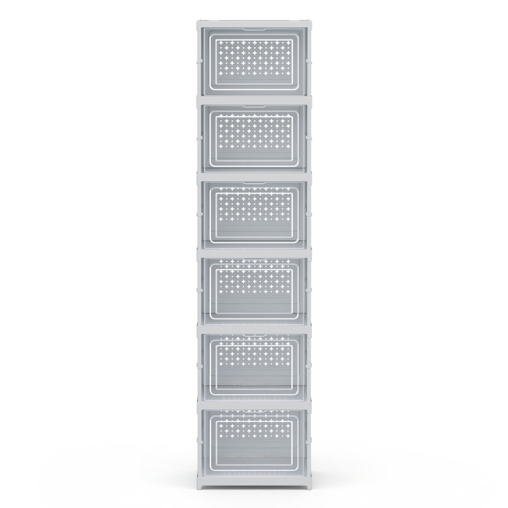Artiss Foldable Shoe Rack Organizer 6 Tier Storage Shelf Hallway DIY-SHOE-FOLD01-WH