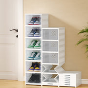 Artiss Foldable Shoe Rack Organizer 6 Tier Storage Shelf Hallway DIY-SHOE-FOLD01-WH