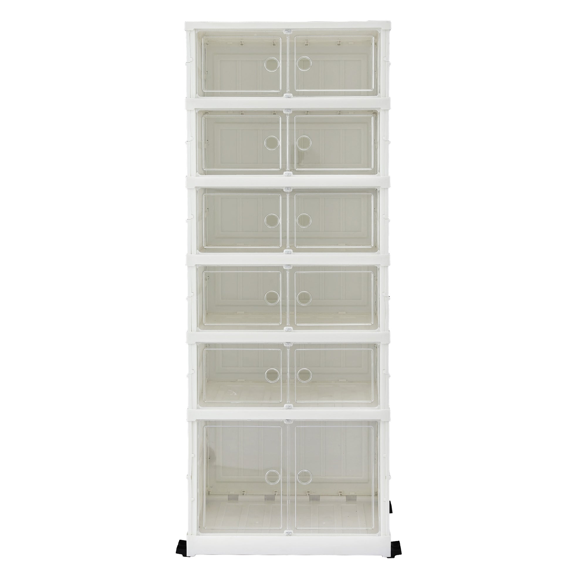 Artiss Foldable Shoe Storage Box 6 Tier 12 Pairs Entryway DIY-SHOE-FOLD02-WH