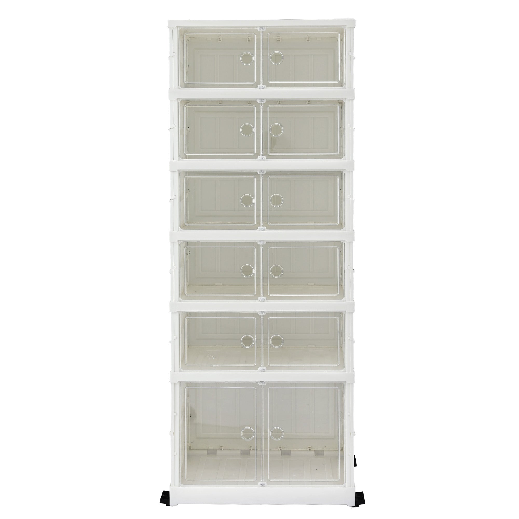 Artiss Foldable Shoe Storage Box 6 Tier 12 Pairs Entryway DIY-SHOE-FOLD02-WH