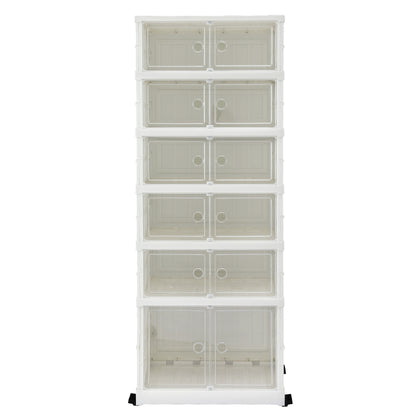 Artiss Foldable Shoe Storage Box 6 Tier 12 Pairs Entryway DIY-SHOE-FOLD02-WH