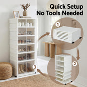 Artiss Foldable Shoe Storage Box 6 Tier 12 Pairs Entryway DIY-SHOE-FOLD02-WH