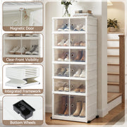 Artiss Foldable Shoe Storage Box 6 Tier 12 Pairs Entryway DIY-SHOE-FOLD02-WH
