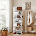 Artiss 7 Tier 360 degrees Rotating Shoe Rack Storage Display Shelf White DIY-SHOE-ROT01-WH