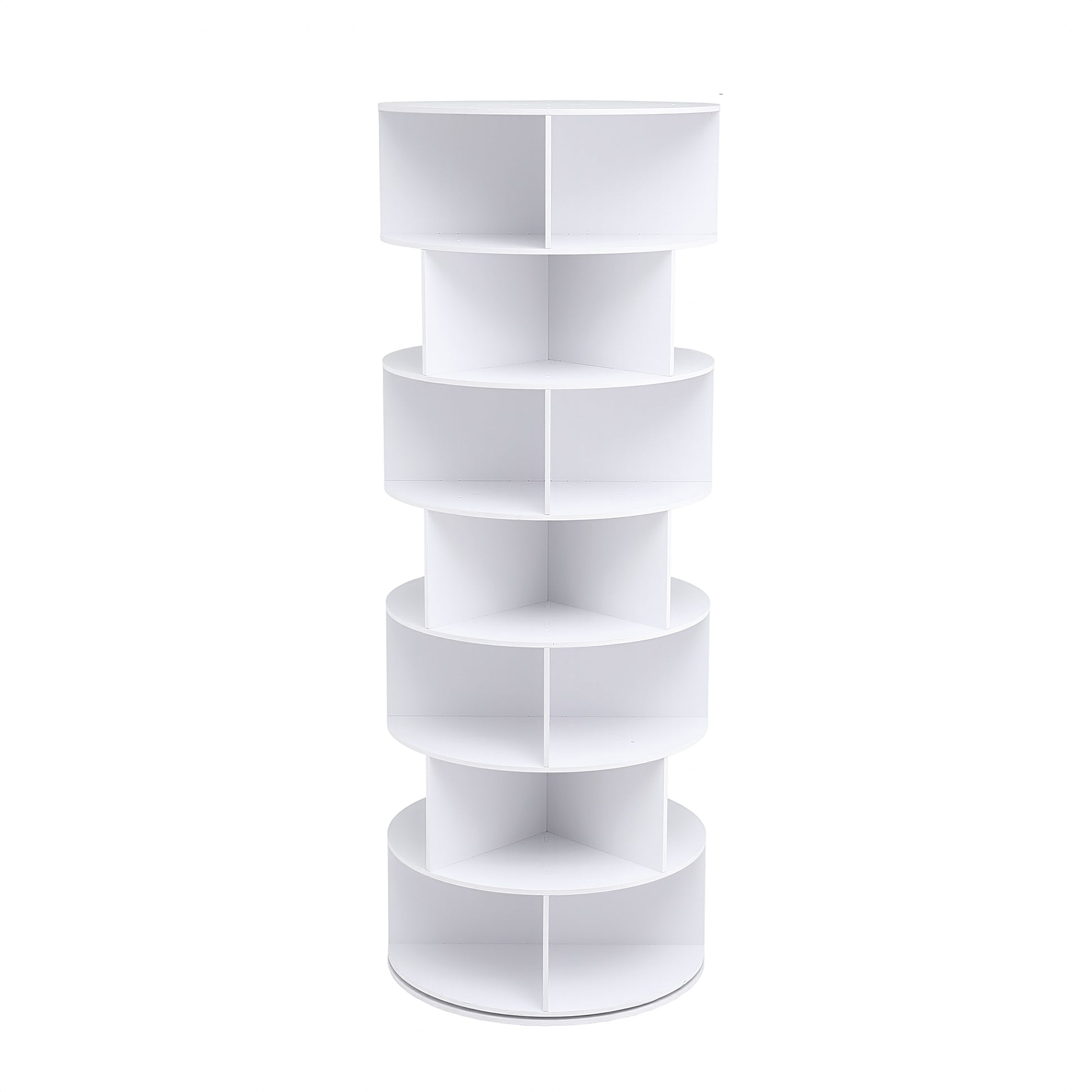 Artiss 7 Tier 360 degrees Rotating Shoe Rack Storage Display Shelf White DIY-SHOE-ROT01-WH
