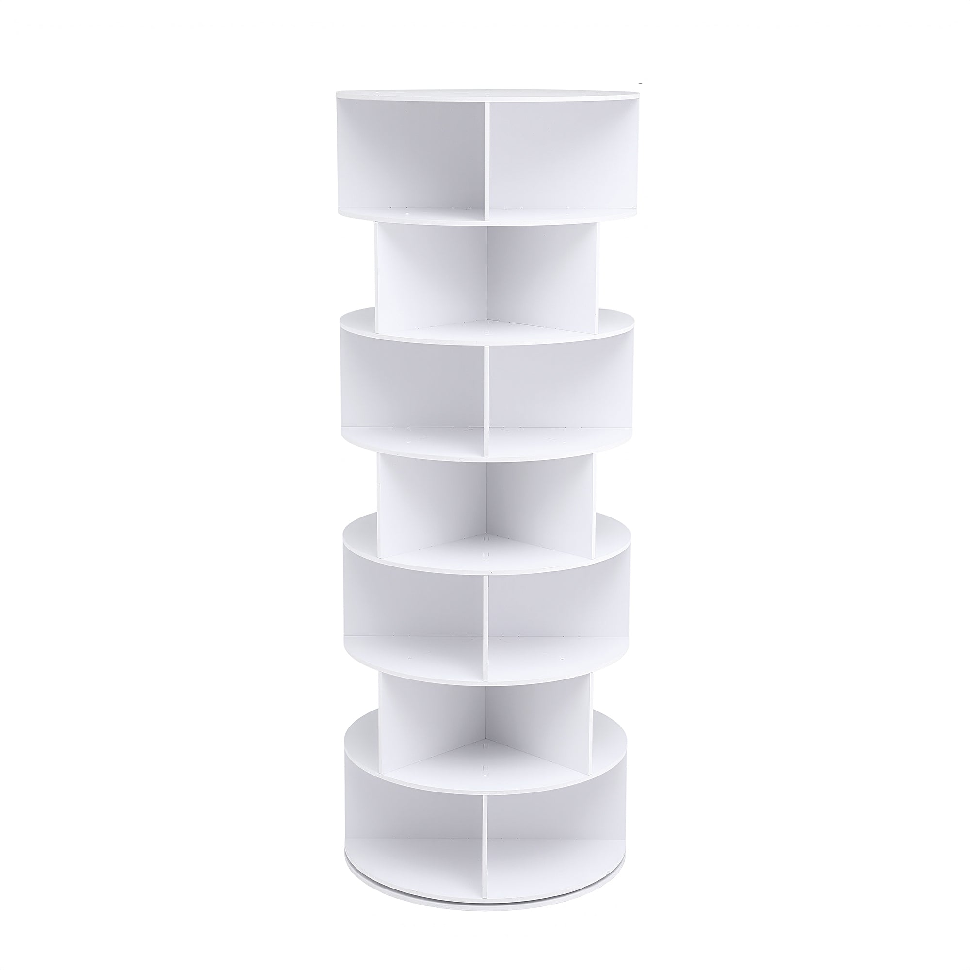Artiss 7 Tier 360 degrees Rotating Shoe Rack Storage Display Shelf White DIY-SHOE-ROT01-WH