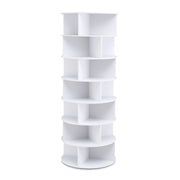 Artiss 7 Tier 360 degrees Rotating Shoe Rack Storage Display Shelf White DIY-SHOE-ROT01-WH