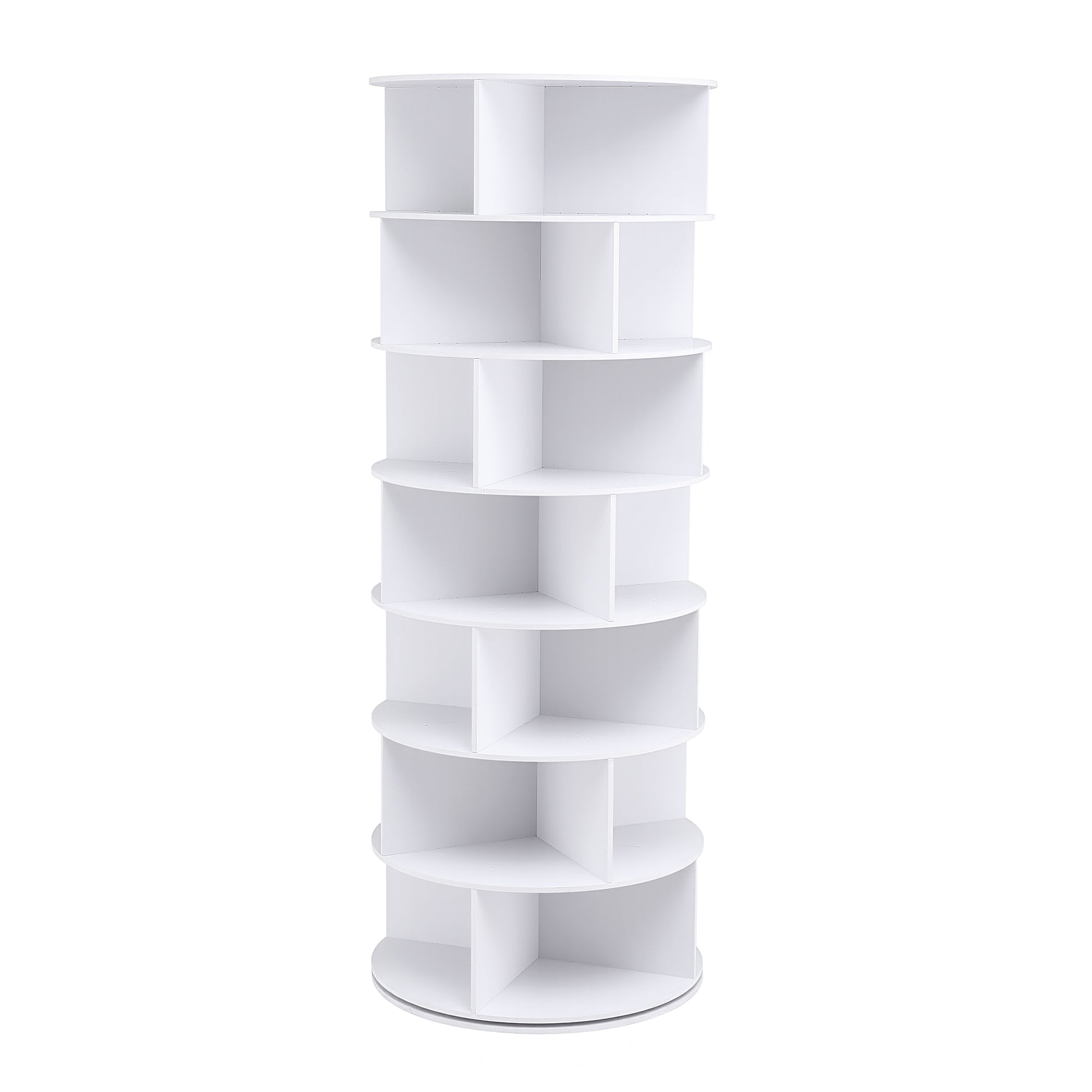 Artiss 7 Tier 360 degrees Rotating Shoe Rack Storage Display Shelf White DIY-SHOE-ROT01-WH