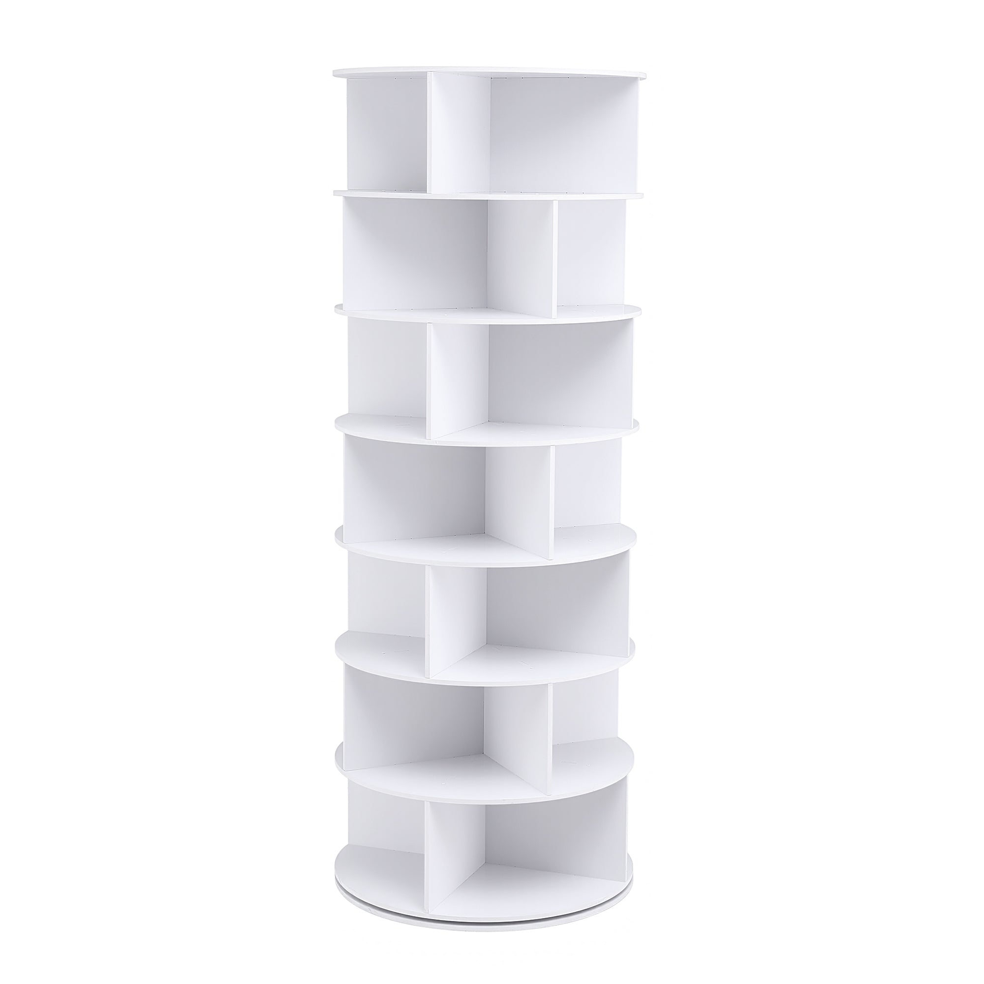 Artiss 7 Tier 360 degrees Rotating Shoe Rack Storage Display Shelf White DIY-SHOE-ROT01-WH