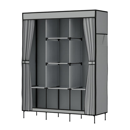Artiss Large Portable Clothes Closet Wardrobe with Shelf Grey DIY-WR-175-GY