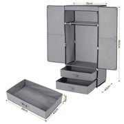 Artiss Large Portable Clothes Closet Wardrobe with Magnetic Door Grey DIY-WR01-160-GY