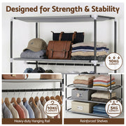 Artiss Large Portable Clothes Closet Wardrobe with Magnetic Door Grey DIY-WR01-160-GY