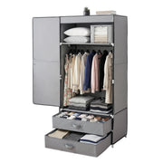 Artiss Large Portable Clothes Closet Wardrobe with Magnetic Door Grey DIY-WR01-160-GY
