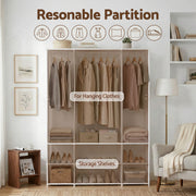 Artiss Large Portable Clothes Closet Wardrobe with Open Shelf White DIY-WR02-170-WH