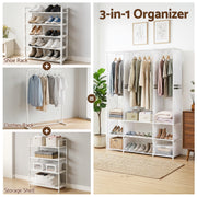 Artiss Large Portable Clothes Closet Wardrobe with Open Shelf White DIY-WR02-170-WH