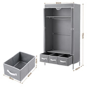 Artiss Large Portable Clothes Closet Wardrobe with Tiebacks Grey DIY-WR03-170-GY
