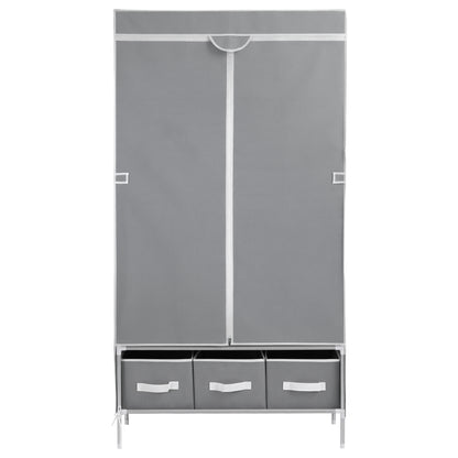 Artiss Large Portable Clothes Closet Wardrobe with Tiebacks Grey DIY-WR03-170-GY