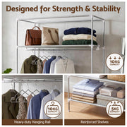 Artiss Large Portable Clothes Closet Wardrobe with Tiebacks Grey DIY-WR03-170-GY